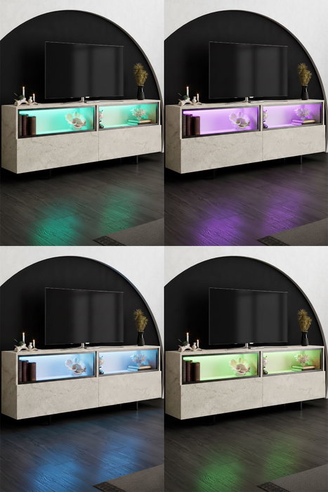 Hanah Home Ekol Up - Soporte para TV Travertino